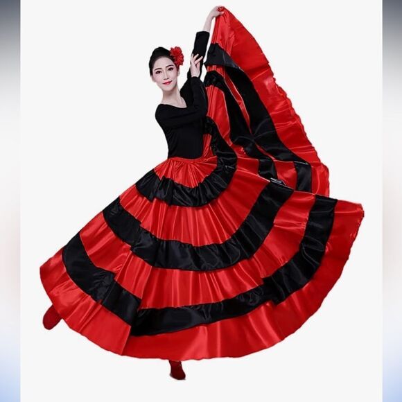 Flamenco belly dance women’s maxi skirt wiht ruffles - Picture 5 of 10